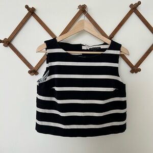 Banana Republic Black and White Striped Crop Top